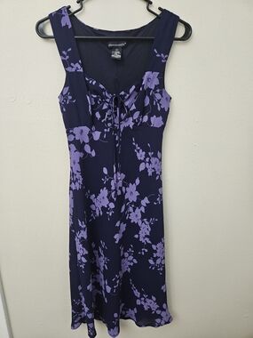 Vintage 90s Y2K Jonathan Martin  MIDI Dress Purple Floral Size 5